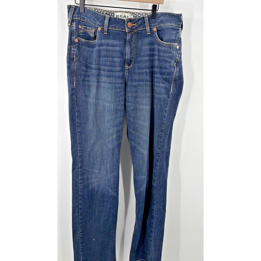 Ariat R.E.A.L. Perfect Rise Straight Cut Jeans Women's 16 WL Blue Stretchy